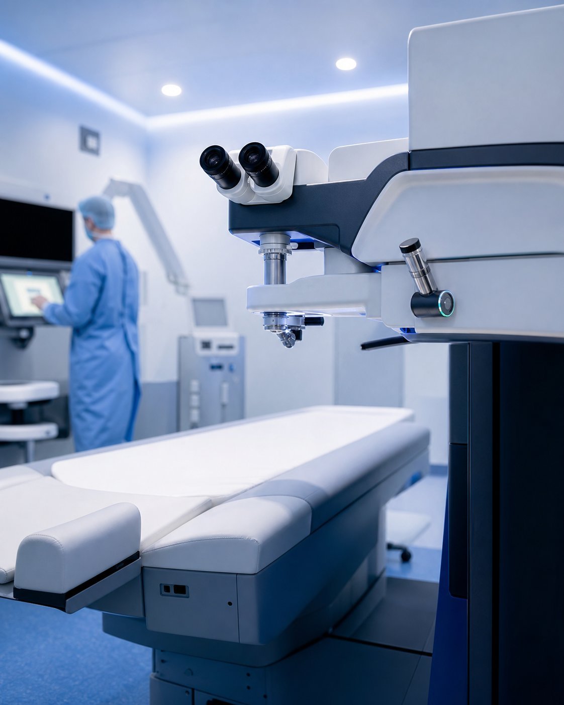 Imagem ilustrativa de equipamento a laser para cirurgia refrativa