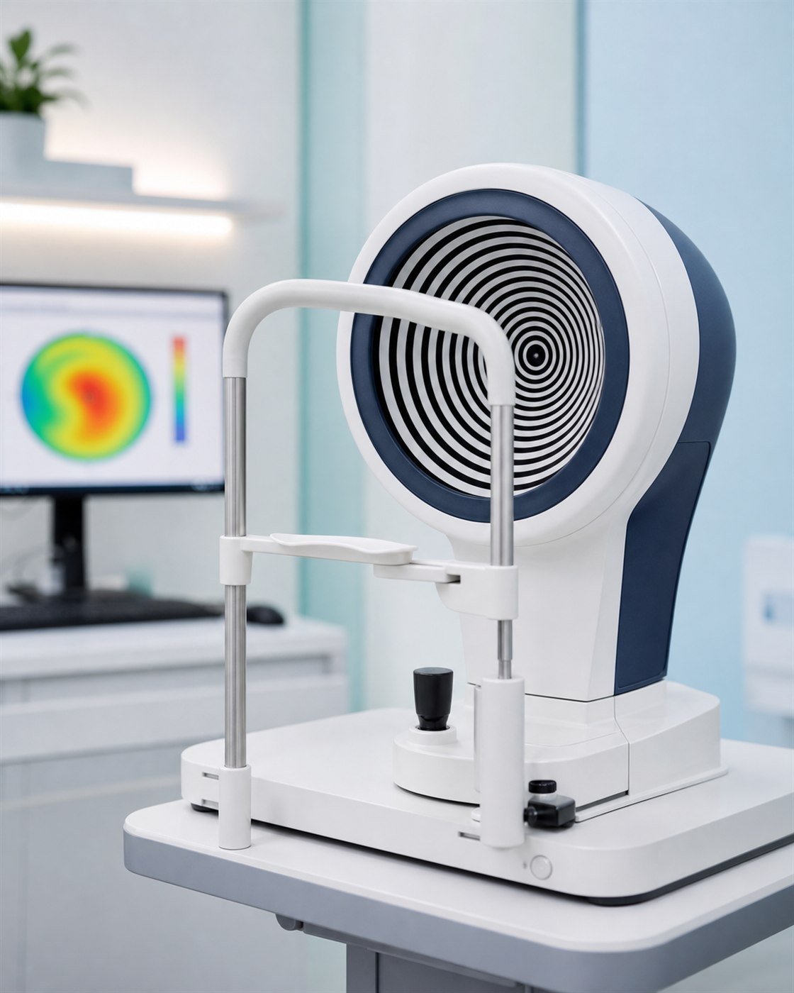 Imagem ilustrativa de equipamento para topografia de córnea