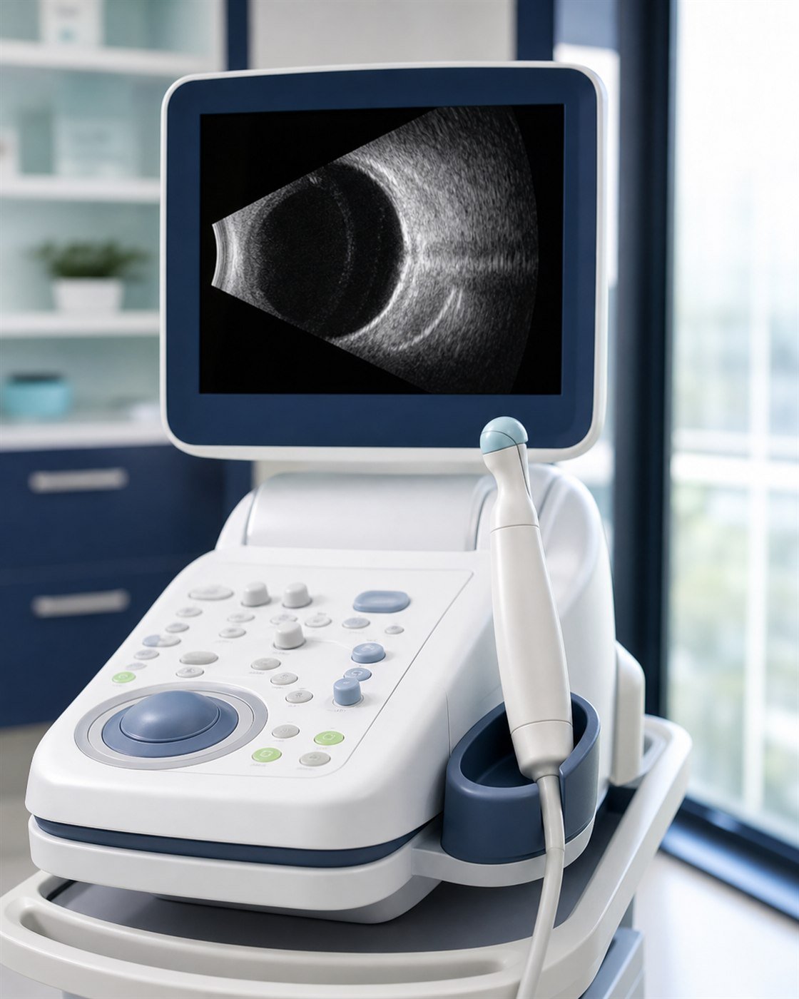 Imagem ilustrativa de equipamento para ultrassonografia ocular